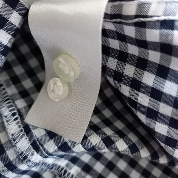 H&M Navy Gingham Men’s Shirt - Long Sleeve Button-Down, Size S - Picture 10 of 12